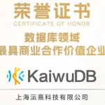 浪潮KaiwuDB荣膺“2024最具商业合作价值数据库企业”